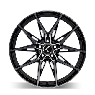 Kraze KR196 Evolve 20x9 / 5x114.3 BP / 35mm Offset / 72.62mm Hub Gloss Black Machined Wheel