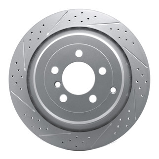 R1 06-12 Land Rover Range Rover Rear Left Drilled & Slotted Geo-Carbon Rotor