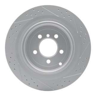 R1 06-12 Land Rover Range Rover Rear Left Drilled & Slotted Geo-Carbon Rotor