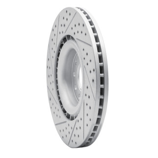R1 08-11 Saab 9-3 Front Right Drilled & Slotted Geo-Carbon Rotor