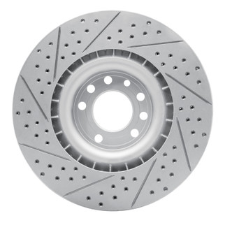 R1 08-11 Saab 9-3 Front Right Drilled & Slotted Geo-Carbon Rotor