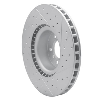 R1 10-12 Land Rover Range Rover Front Left Drilled & Slotted Geo-Carbon Rotor