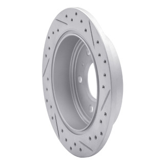 R1 06-10 Buick Lacrosse Rear Left Drilled & Slotted Geo-Carbon Rotor