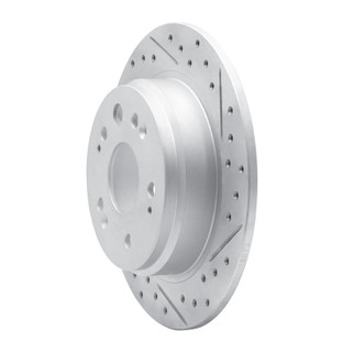 R1 02-04 Honda Cr-V Rear Right Drilled & Slotted Geo-Carbon Rotor