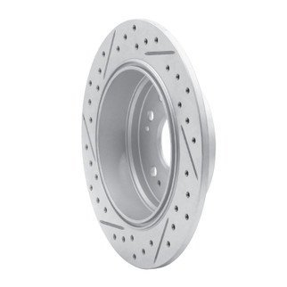 R1 02-04 Honda Cr-V Rear Right Drilled & Slotted Geo-Carbon Rotor