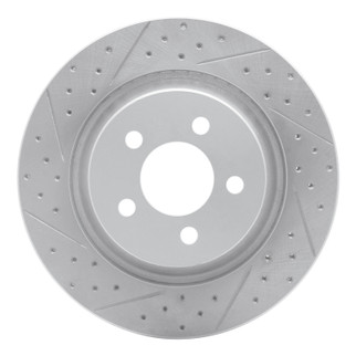 R1 11-12 Jeep Liberty Front Left Drilled & Slotted Geo-Carbon Rotor