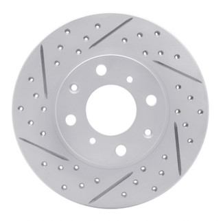 R1 86-91 Acura Integra Front Left Drilled & Slotted Geo-Carbon Rotor