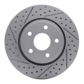 R1 05-10 Jeep Commander Front Right Drilled & Slotted Geo-Carbon Rotor