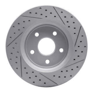 R1 05-10 Jeep Commander Front Right Drilled & Slotted Geo-Carbon Rotor