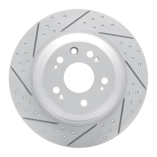 R1 09-14 Acura Tl Rear Left Drilled & Slotted Geo-Carbon Rotor