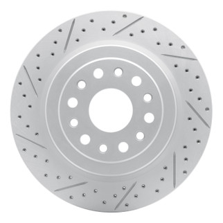R1 19-25 Ram 1500 Rear Left Drilled & Slotted Geo-Carbon Rotor