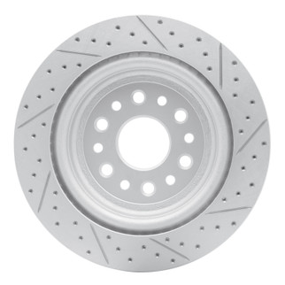 R1 19-25 Ram 1500 Rear Left Drilled & Slotted Geo-Carbon Rotor