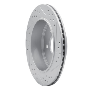 R1 03-11 Ford Crown Victoria Rear Left Drilled & Slotted Geo-Carbon Rotor