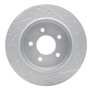 R1 03-11 Ford Crown Victoria Rear Left Drilled & Slotted Geo-Carbon Rotor