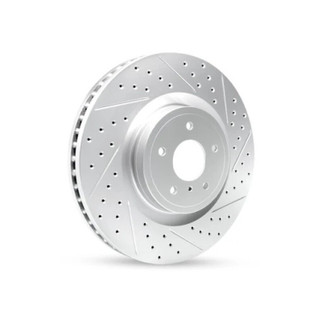 R1 20-22 Ford Mustang Rear Right Drilled & Slotted Geo-Carbon Rotor