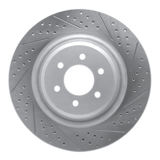 R1 03-17 Dodge Viper Rear Right Drilled & Slotted Geo-Carbon Rotor