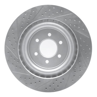 R1 03-17 Dodge Viper Rear Right Drilled & Slotted Geo-Carbon Rotor