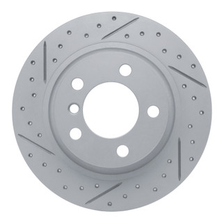 R1 13-16 Mini Cooper Paceman Rear Left Drilled & Slotted Geo-Carbon Rotor