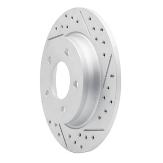 R1 04-13 Mazda 3 Rear Right Drilled & Slotted Geo-Carbon Rotor