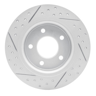 R1 04-13 Mazda 3 Rear Right Drilled & Slotted Geo-Carbon Rotor