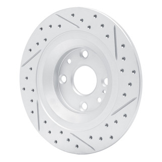 R1 01-05 Mazda Miata Rear Left Drilled & Slotted Geo-Carbon Rotor
