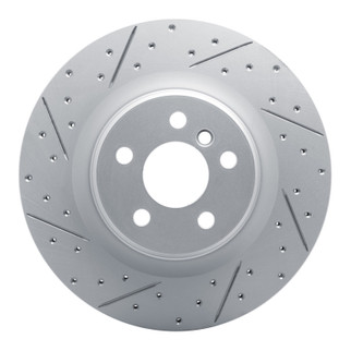 R1 19-24 BMW X2 Rear Left Drilled & Slotted Geo-Carbon Rotor