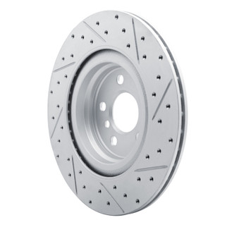 R1 19-24 BMW X2 Rear Left Drilled & Slotted Geo-Carbon Rotor