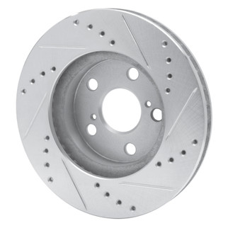 R1 94-00 Toyota Celica Front Left Drilled & Slotted Silver Brake Rotor