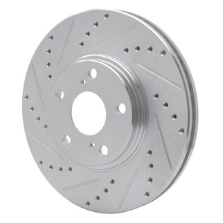 R1 99-07 Lexus ES300 Front Left Drilled & Slotted Silver Brake Rotor