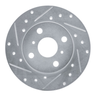 R1 83-90 Toyota Tercel Front Left Drilled & Slotted Silver Brake Rotor