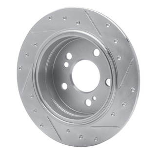 R1 90-95 Mercedes-Benz 300SL Rear Left Drilled & Slotted Silver Brake Rotor