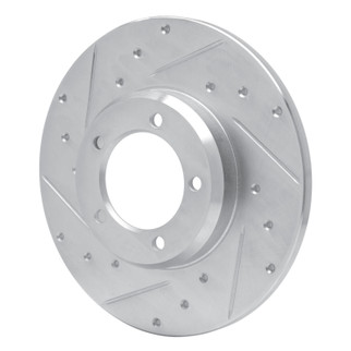 R1 75-83 Toyota Pickup Front Left Drilled & Slotted Silver Brake Rotor
