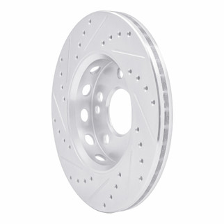 R1 90-92 Mercedes-Benz 300E Front Right Drilled & Slotted Silver Brake Rotor