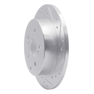 R1 12-20 Toyota Prius V Rear Right Drilled & Slotted Silver Brake Rotor
