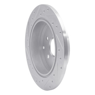 R1 12-20 Toyota Prius V Rear Right Drilled & Slotted Silver Brake Rotor