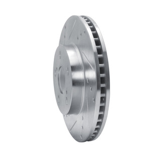 R1 10-17 Lexus CT200H Front Left Drilled & Slotted Silver Brake Rotor