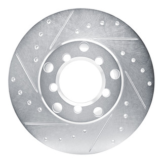 R1 65-73 Mercedes-Benz 250SEC Front Left Drilled & Slotted Silver Brake Rotor