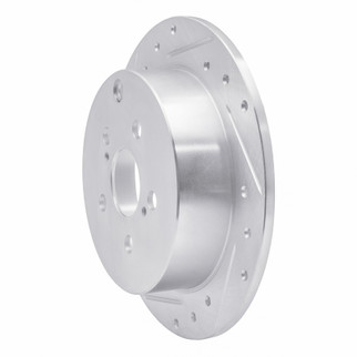 R1 00-10 Pontiac Vibe Rear Left Drilled & Slotted Silver Brake Rotor