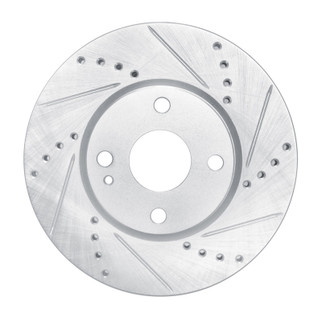 R1 16-25 Mazda 2 (Mexico) Front Right Drilled & Slotted Silver Brake Rotor