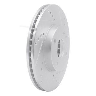 R1 16-25 Mazda 2 (Mexico) Front Right Drilled & Slotted Silver Brake Rotor