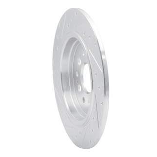 R1 17-25 Acura RDX Rear Right Drilled & Slotted Silver Brake Rotor