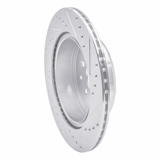 R1 93-98 Toyota Supra Rear Left Drilled & Slotted Silver Brake Rotor
