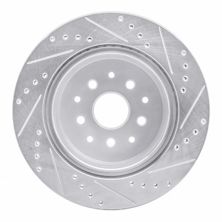 R1 93-98 Toyota Supra Rear Left Drilled & Slotted Silver Brake Rotor