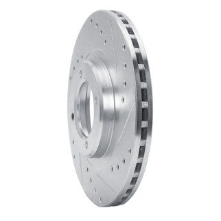 R1 85-88 Toyota Cressida Front Right Drilled & Slotted Silver Brake Rotor