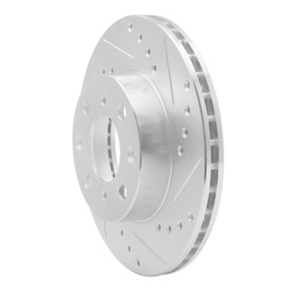 R1 84-90 Honda Prelude Front Right Drilled & Slotted Silver Brake Rotor