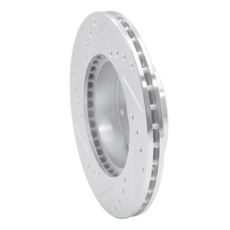 R1 84-90 Honda Prelude Front Right Drilled & Slotted Silver Brake Rotor