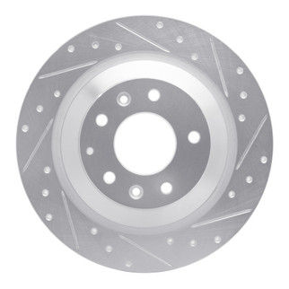 R1 06-07 Mazda 6 Rear Right Drilled & Slotted Silver Brake Rotor