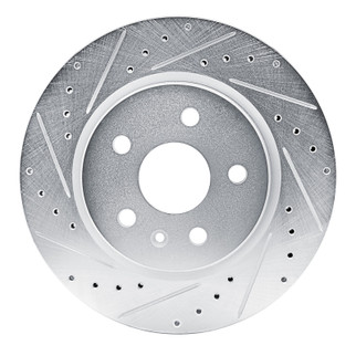 R1 19-25 Buick Envision Rear Left Drilled & Slotted Silver Brake Rotor