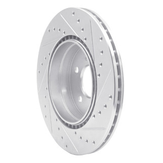 R1 93-02 Mercedes-Benz SL500 Rear Left Drilled & Slotted Silver Brake Rotor