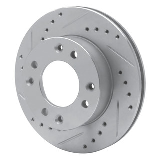 R1 86-88 Mazda RX-7 Front Left Drilled & Slotted Silver Brake Rotor